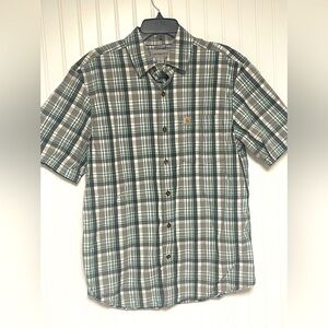 Carhartt Relaxed Fit Plaid Short Sleeve Button Down Mens Medium